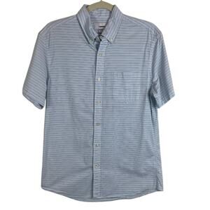 Sonoma Blue & White Stripe Button-Down Shirt Mens Size Medium